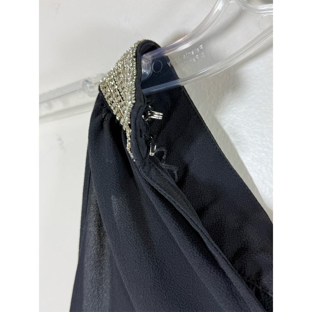 Worthington Black Embellished Rhinestone Halter Top Dressy - Picture 5 of 7